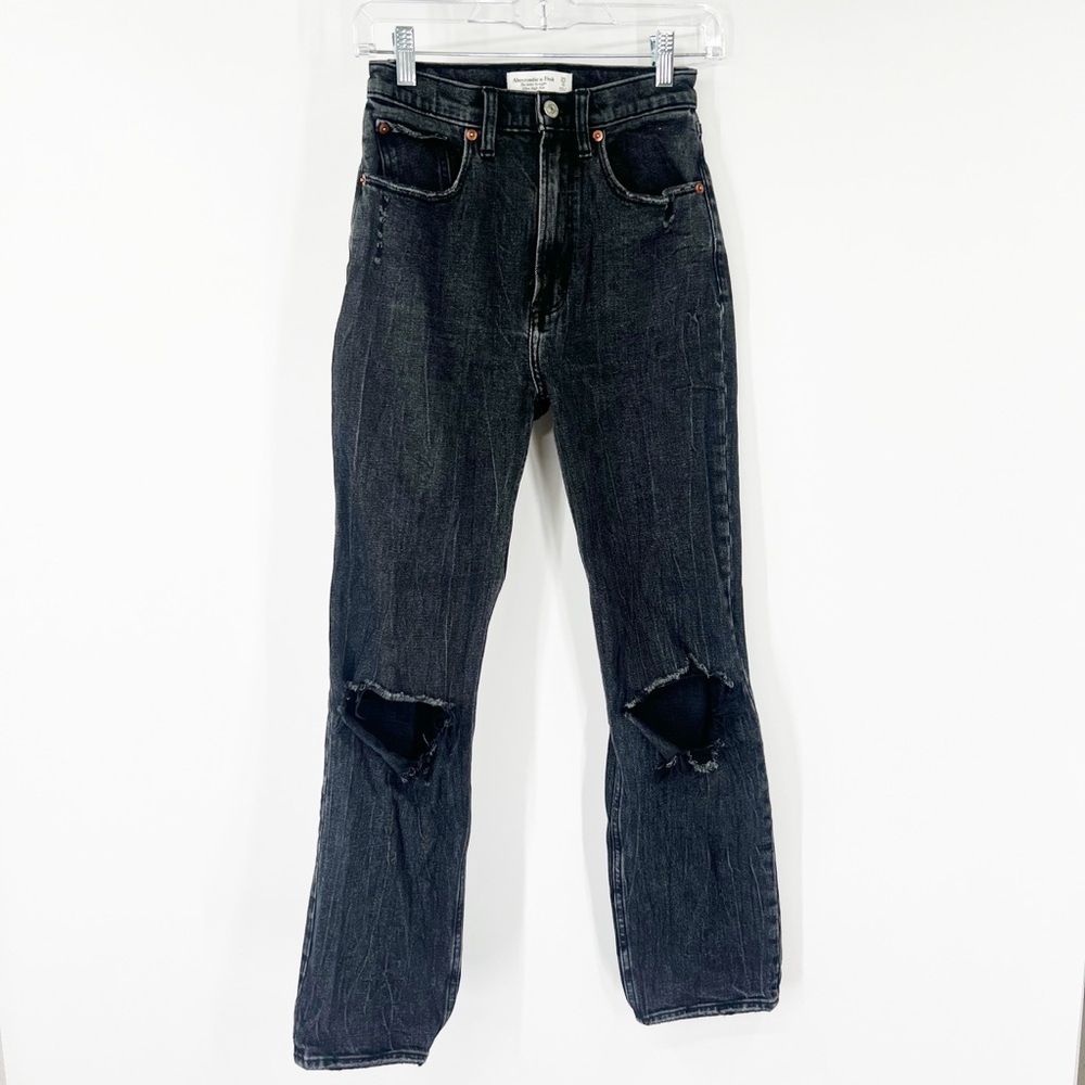 Abercrombie & Fitch Curve Love The Ankle Straight Jeans Ultra High Rise LONG
